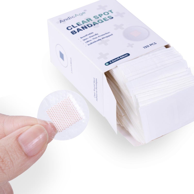 Idealplast 150pcs Clear Round Spot Bandages PE Waterproof Circle Adhesive Bandages, 1 Box (New pacakge) - Image 4